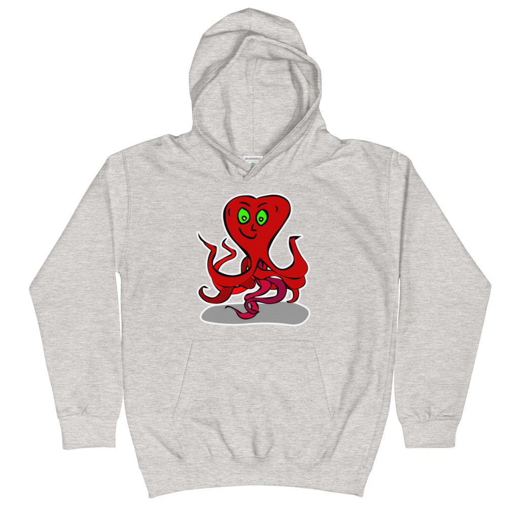 Octoplasmo Alien Monster Robot Sci-Fi Japanese Fun Cartoon 8-Legged Kids Hoodie