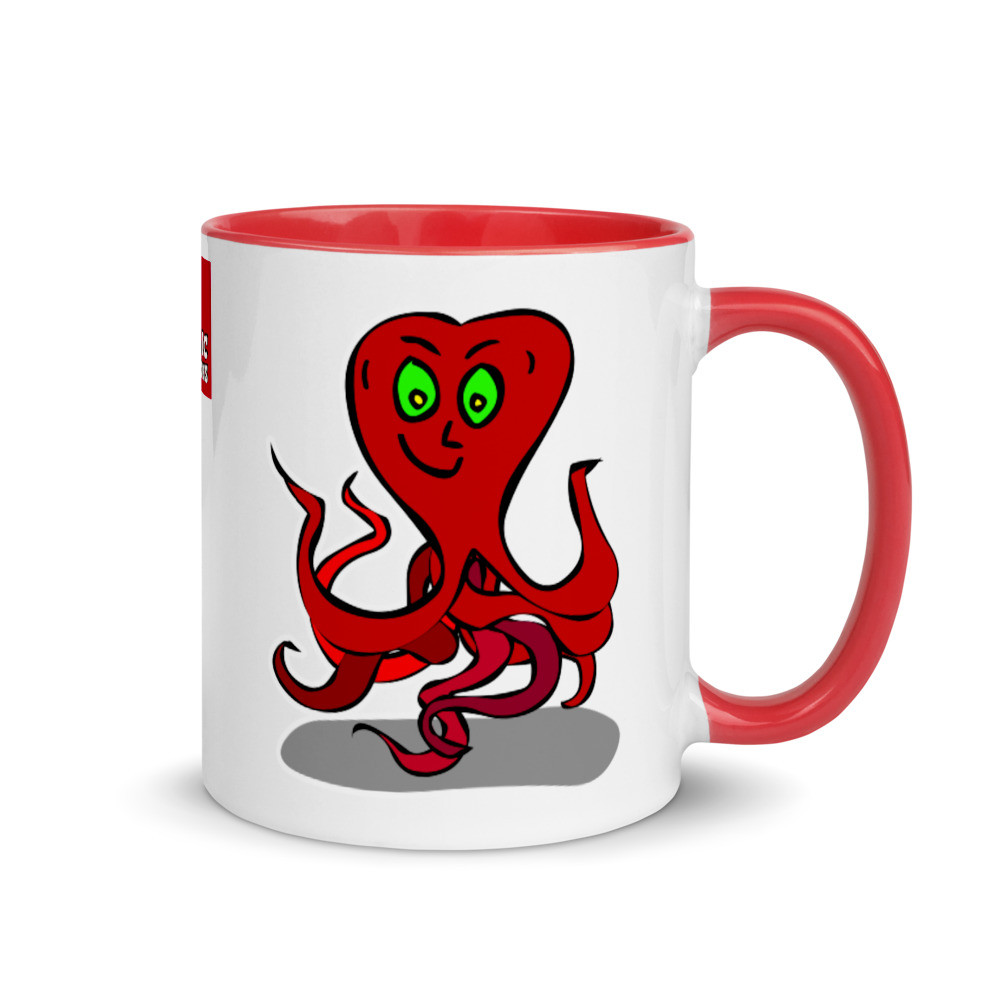 Octoplasmo Alien Monster Robot Sci-Fi Japanese Fun Cartoon 8-Legged Mug with Color Inside