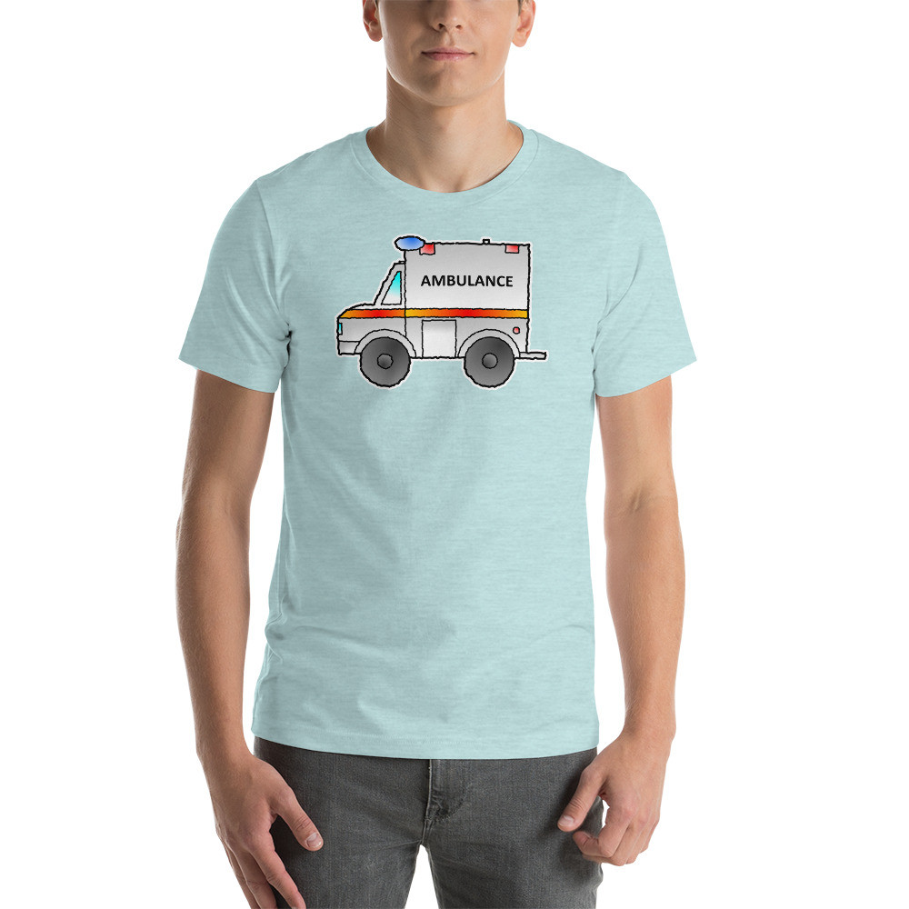 Ambulance Emergency Vehicle First Responder Hero Short-Sleeve Cartoon Unisex T-Shirt