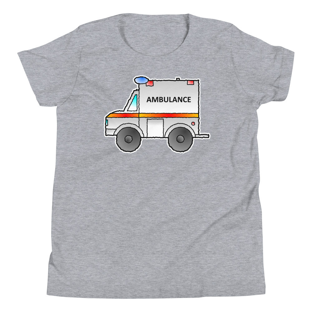 Ambulance Emergency Vehicle First Responder Hero Short-Sleeve Cartoon Youth Short Sleeve T-Shirt