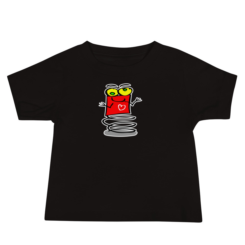Boingy the Red Bouncing Valentines Day Love Heart Alien Robot Spring Cute Baby Jersey Short Sleeve Tee