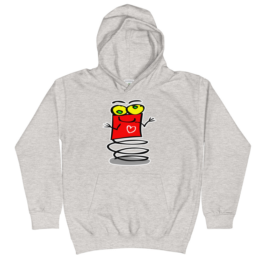 Boingy the Red Bouncing Valentines Day Love Heart Alien Robot Spring Cute Kids Hoodie