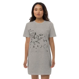 Birds- Organic cotton woman  t-shirt dress
