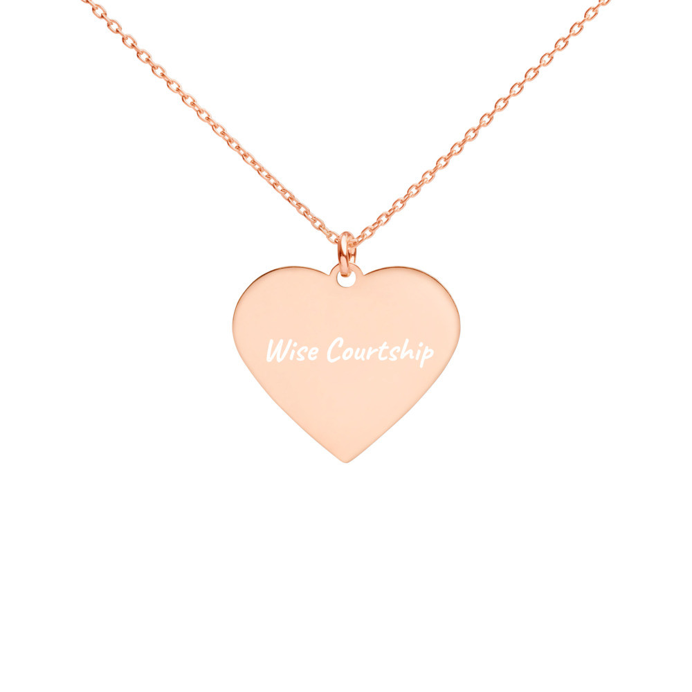 Engraved Silver Heart Necklace