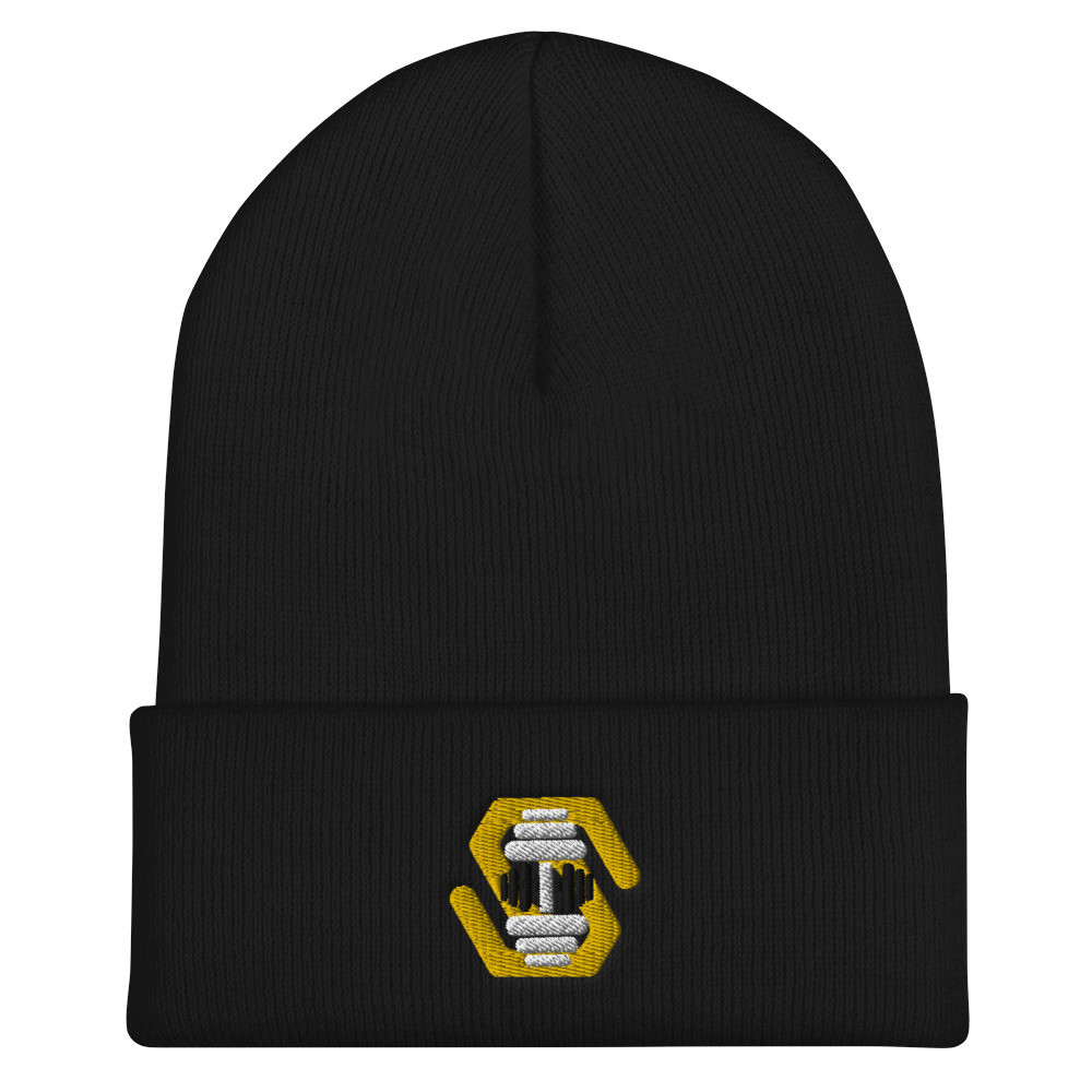 Dumbbell Madness Embroidered Cuffed Beanie