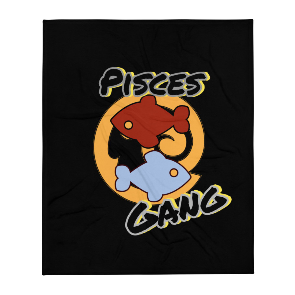 Pisces Gang Throw Blanket Black