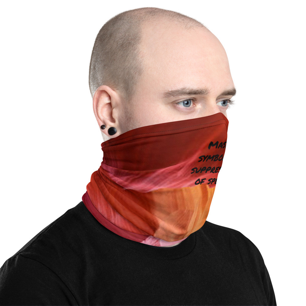 Masks symbolize suppression of speech.  color-redmulti