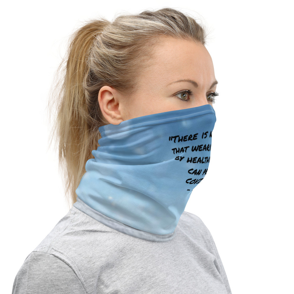There is No Evidence that wearing a mask by Healthy Persons can prevent COVID-19 - CDC.   color-Blue custom 