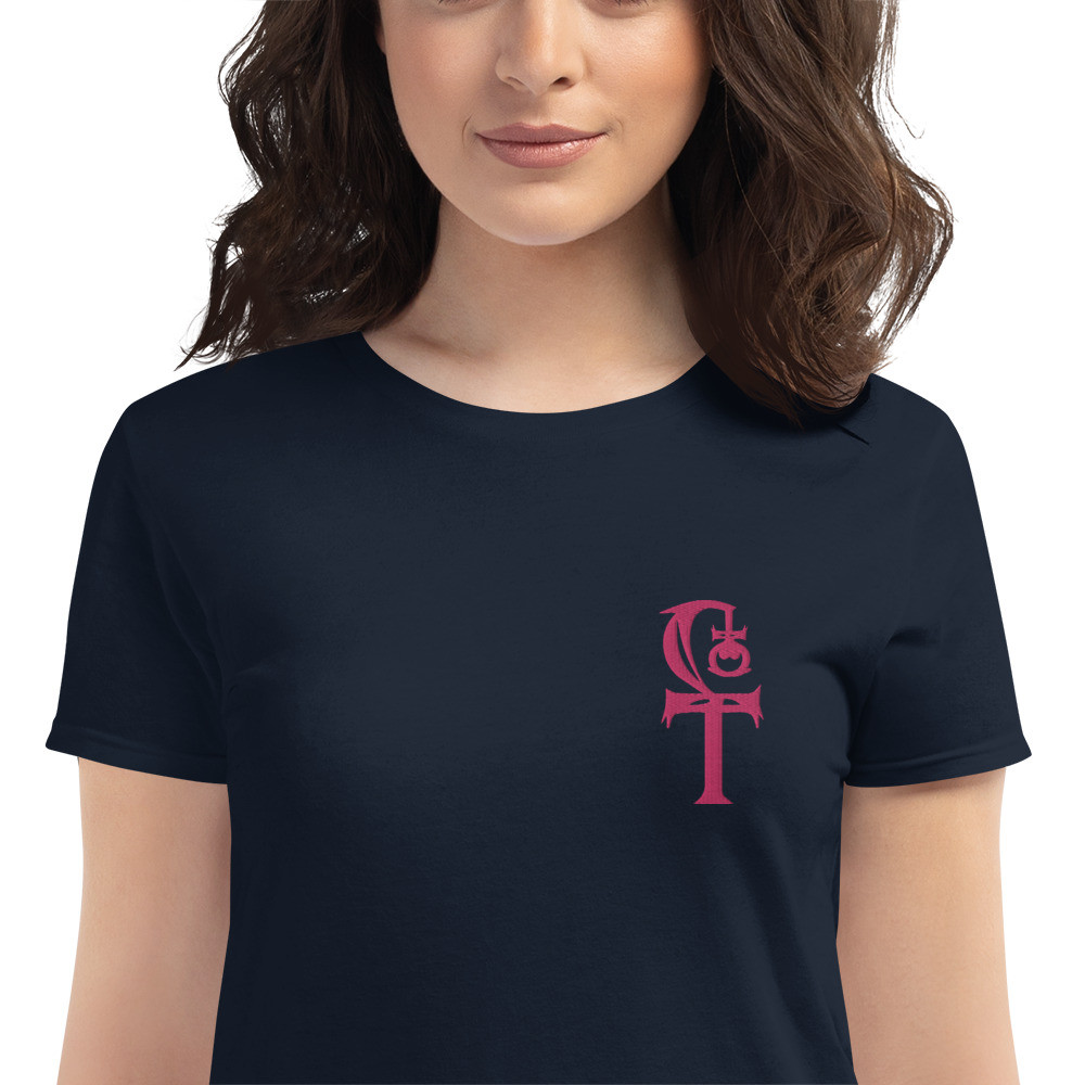 HLS Embroidered Unity Symbol - WEBBED - Women's Fashion Fit T-Shirt - Flamingo