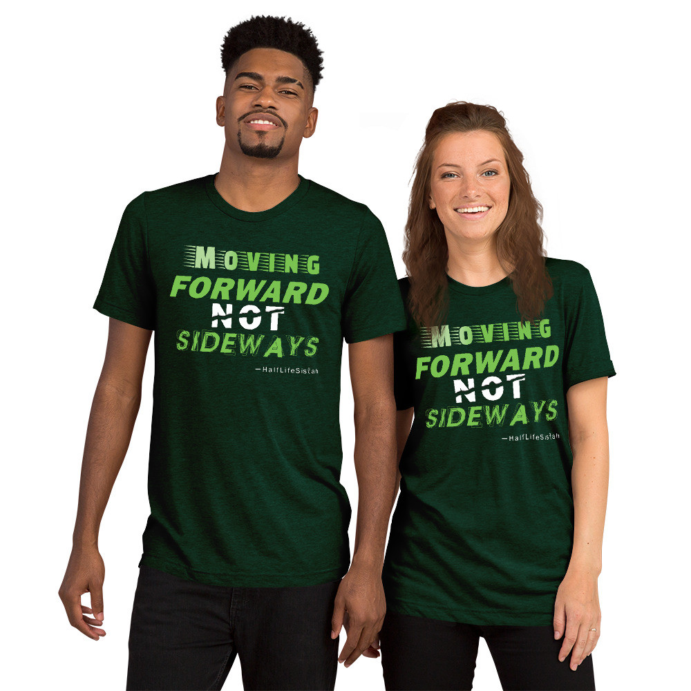 ''Moving Forward NOT Sideways'' Unisex Tri-Blend T-Shirt V1 - KIWI