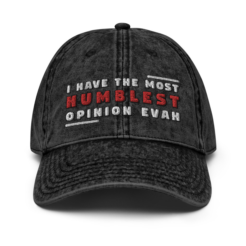 ''Humblest Opinion'' V1 - Vintage Cotton Twill Embroidered Hat - WTRed