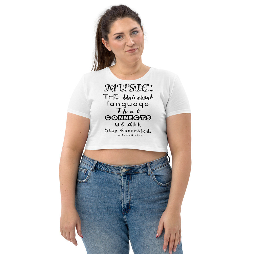 Universal Language - Organic Crop Top - Black