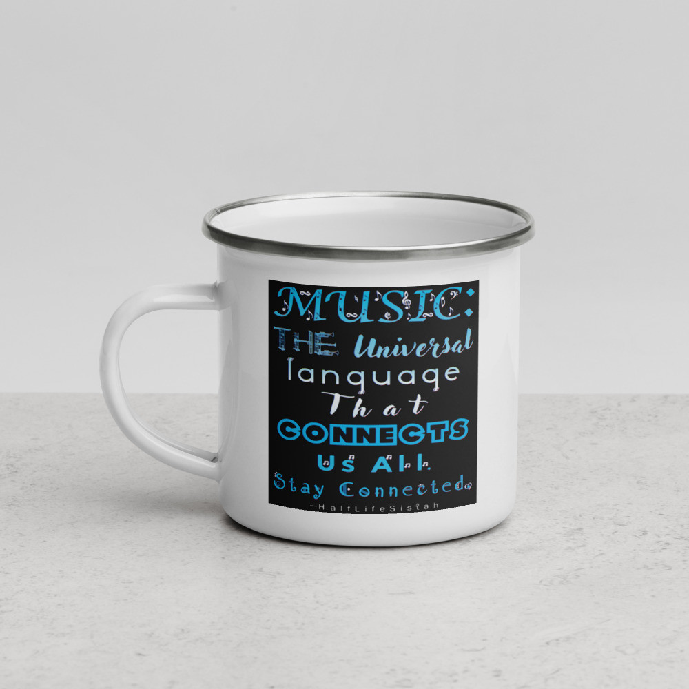 Universal Language - Enamel Mug - Aqua