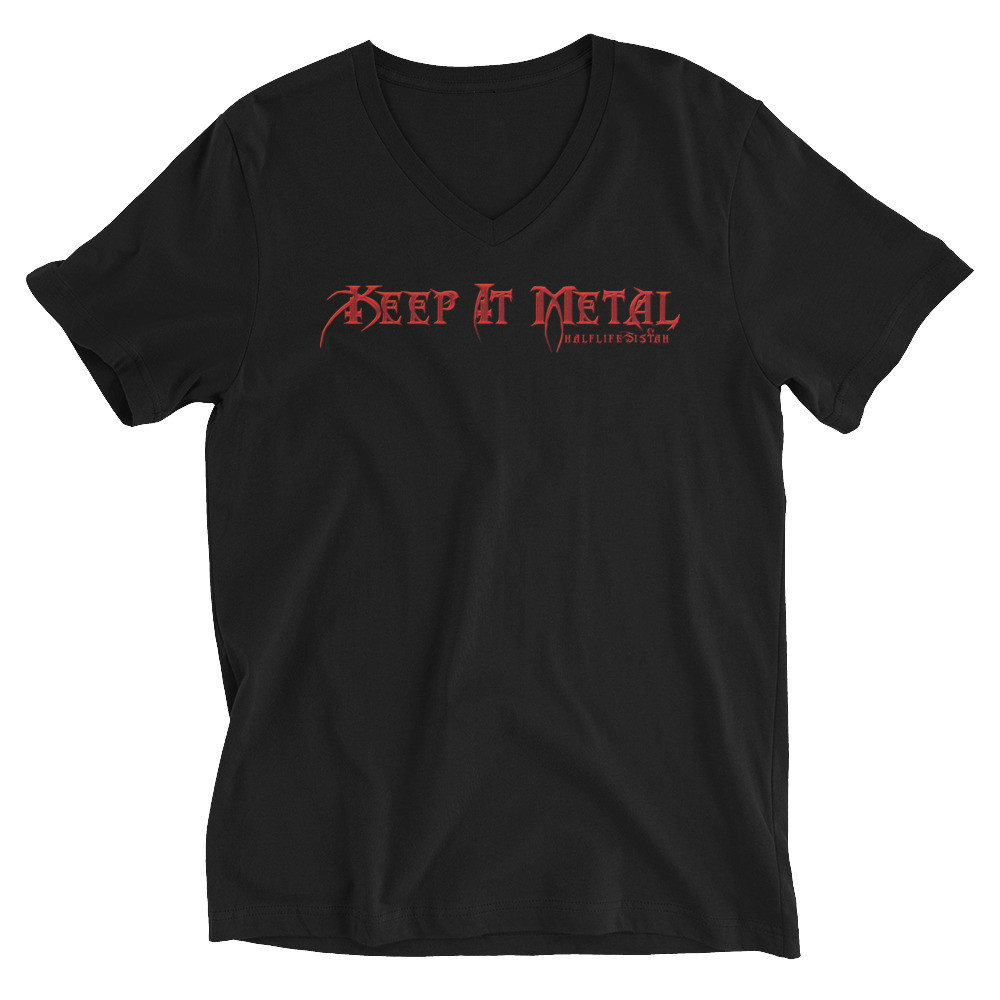 ''Keep It Metal'' Wicked - Unisex V-Neck T-Shirt - Scarlet