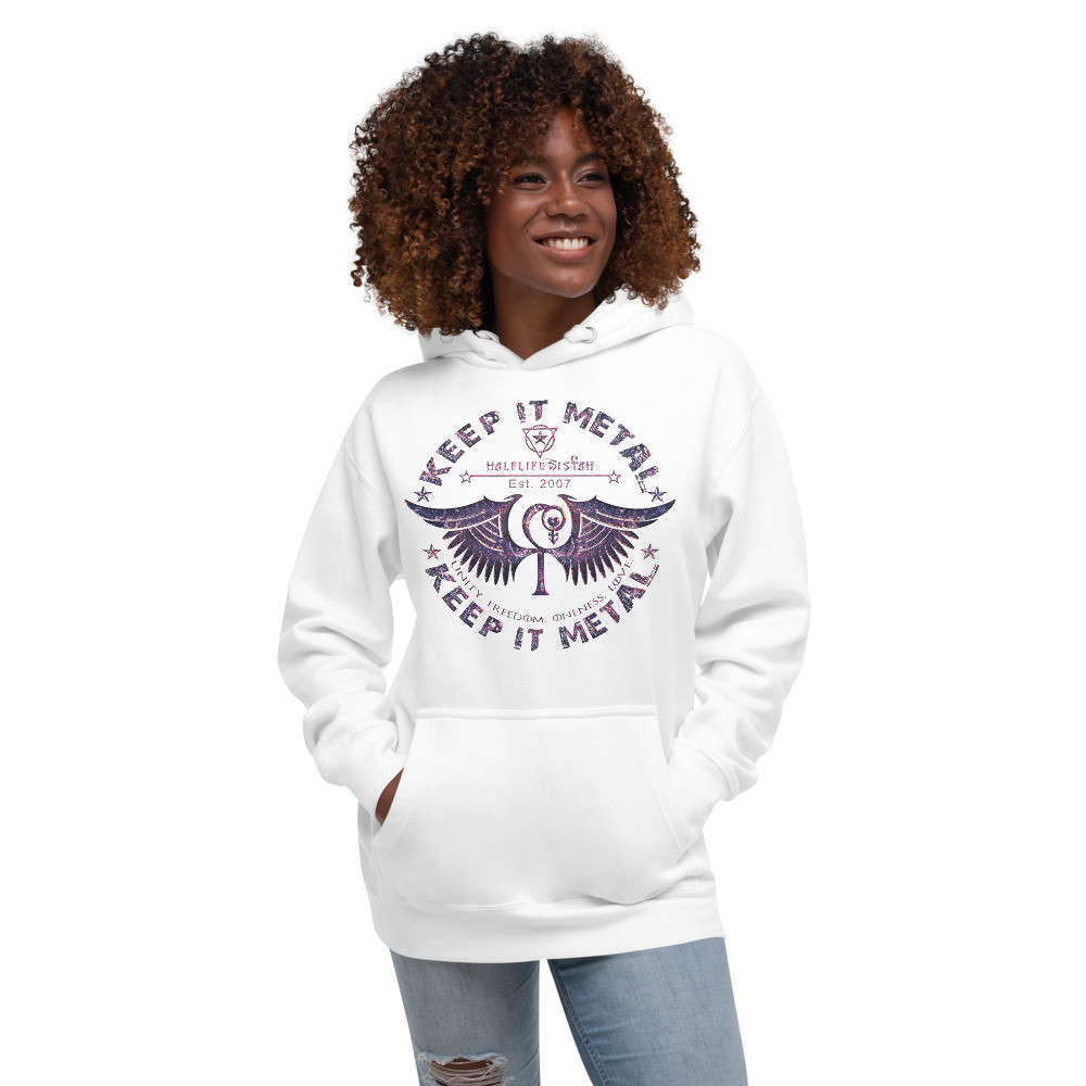 ''Keep It Metal'' HLS Unity Wings Souljah Badge - Unisex Premium Hoodie - Amethyst