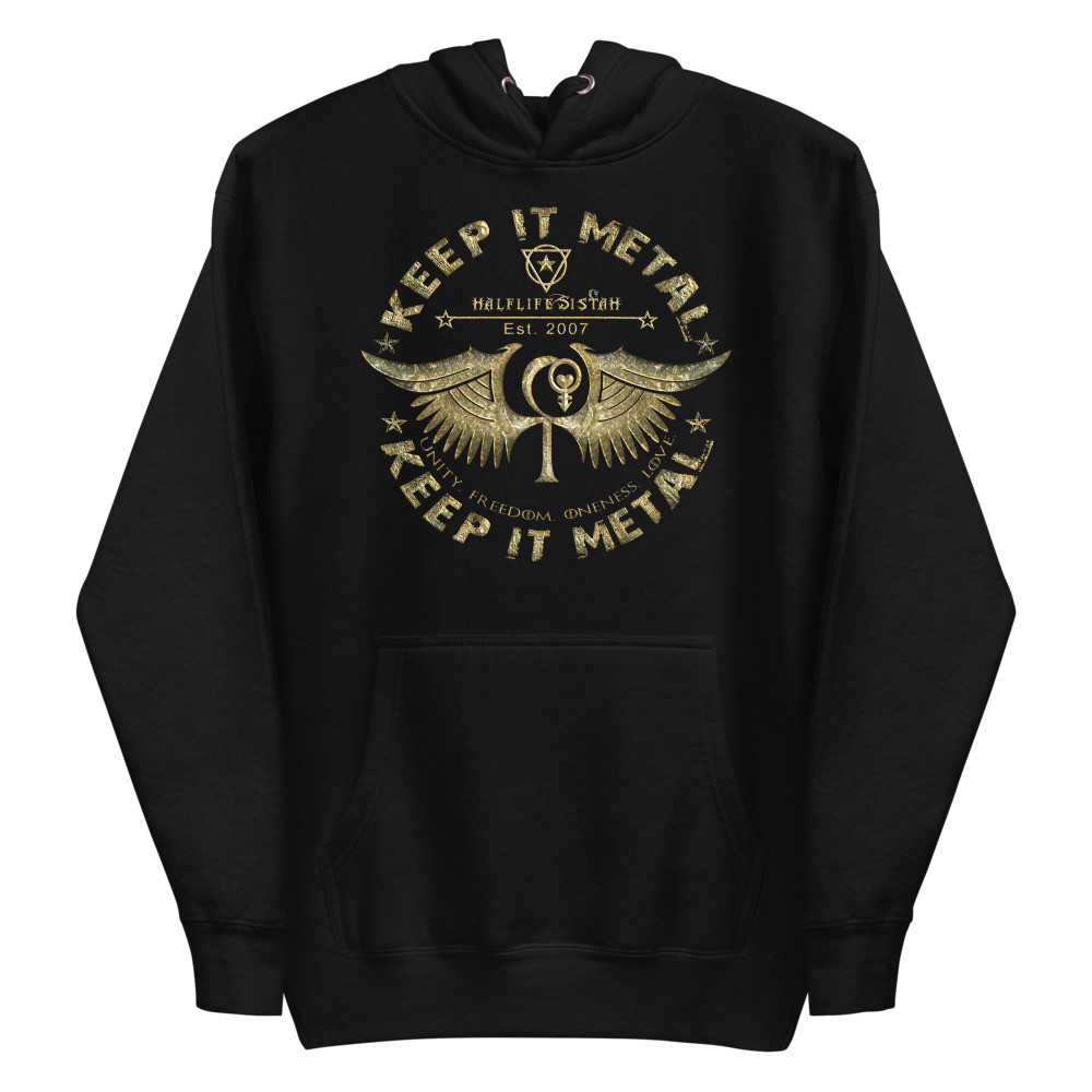 ''Keep It Metal'' HLS Unity Wings Souljah Badge - Unisex Premium Hoodie - Gold