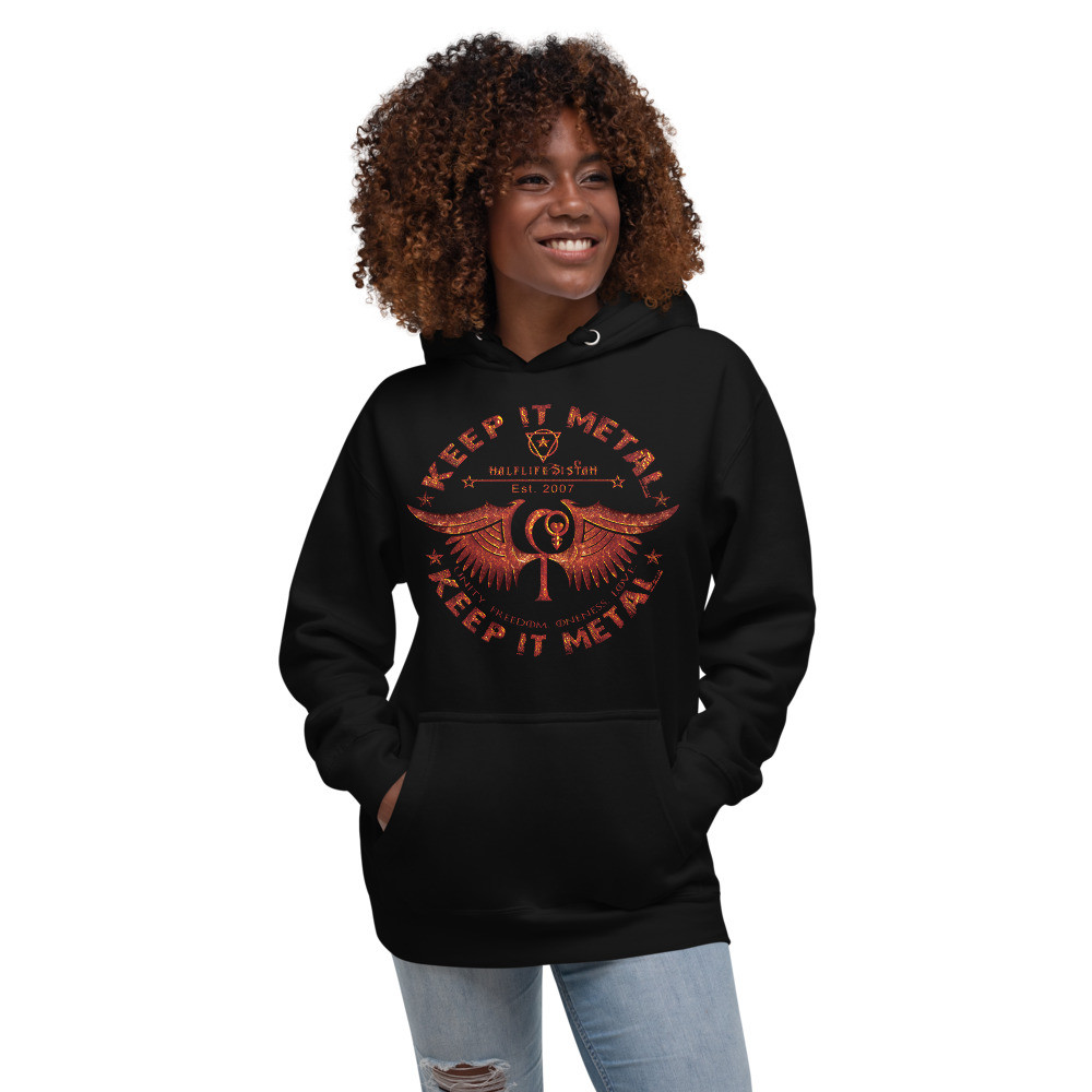''Keep It Metal'' HLS Unity Wings Souljah Badge - Unisex Premium Hoodie - LAVA