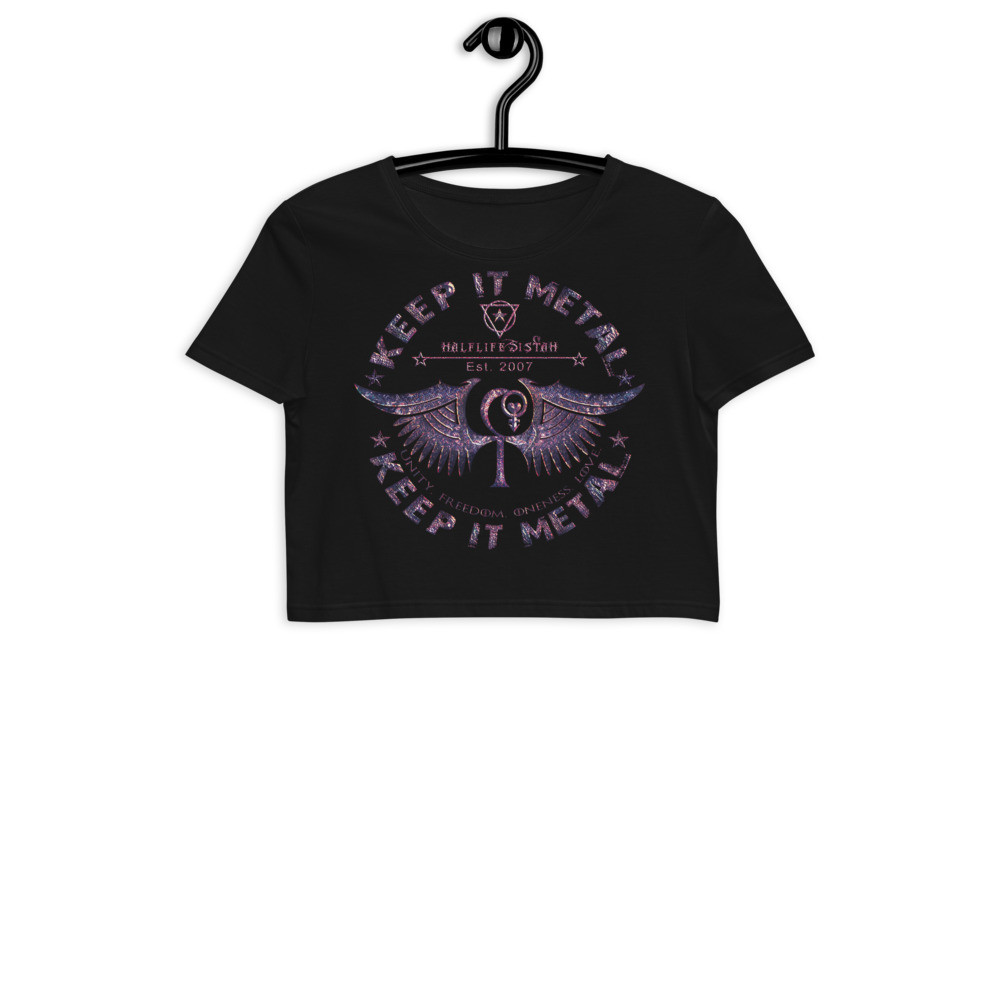 ''Keep It Metal'' HLS Unity Wings Souljah Badge - Organic Crop Top - Amethyst
