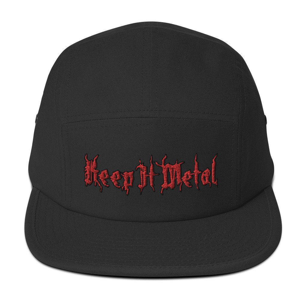 ''Keep It Metal'' Gryphon - Five Panel Embroidered Hat - Red