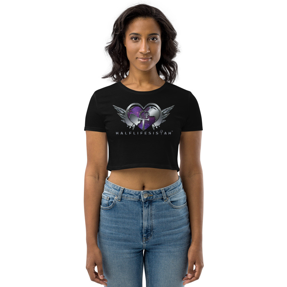 Heart MusicGlobe + Wings [Chromed Out] Organic Crop Top