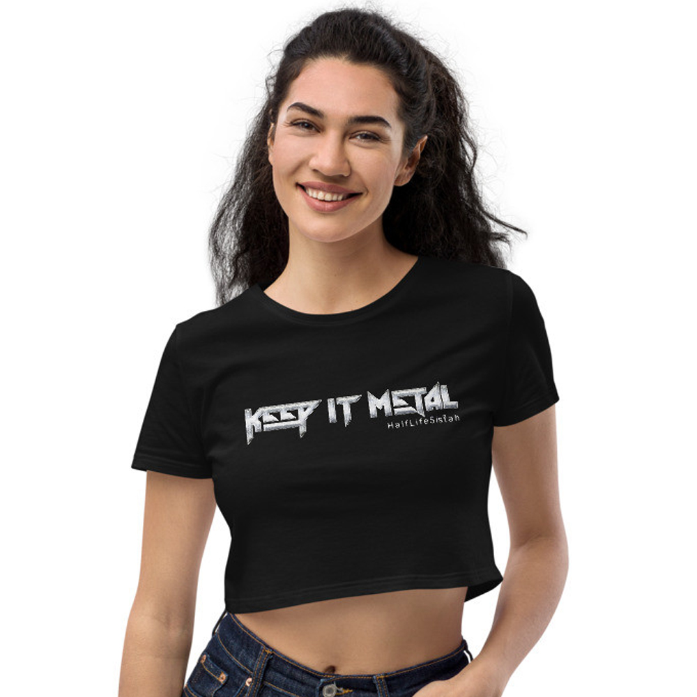 ''Keep It Metal'' SkyRez - Organic Crop Top - Silver