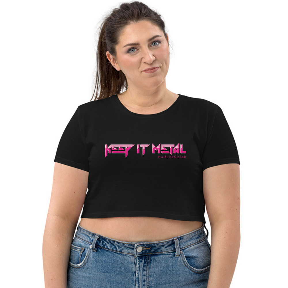 ''Keep It Metal'' SkyRez- Organic Crop Top - HotPink