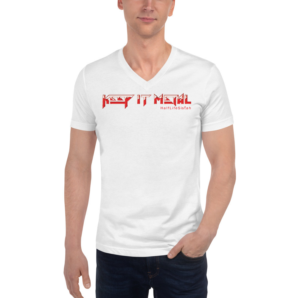''Keep It Metal'' SkyRez - Unisex V-Neck T-Shirt - Perppermint