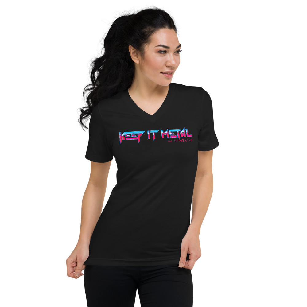 ''Keep It Metal'' SkyRez - Unisex V-Neck T-Shirt - Blink