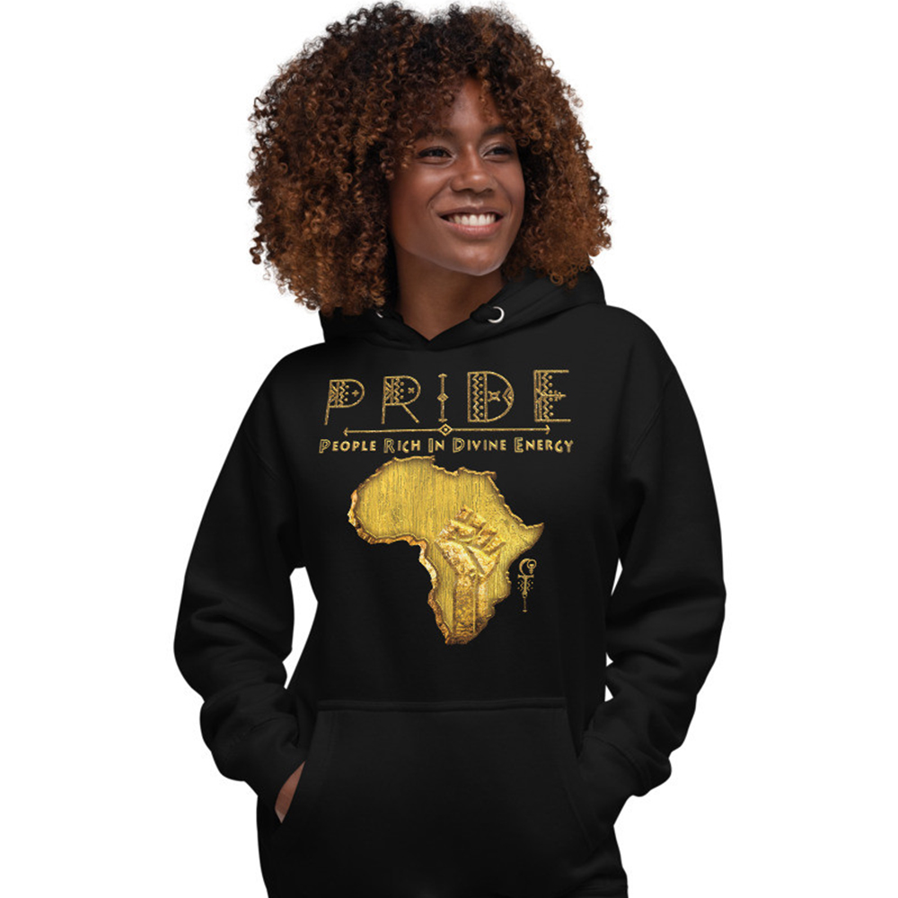 Black Pride - Gold & Wood - Unisex Hoodie - V4