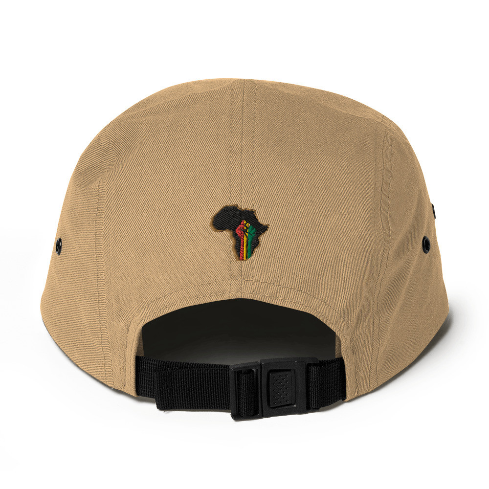 Black Pride - Gold & Wood - Five Panel Embroidered Hat V2