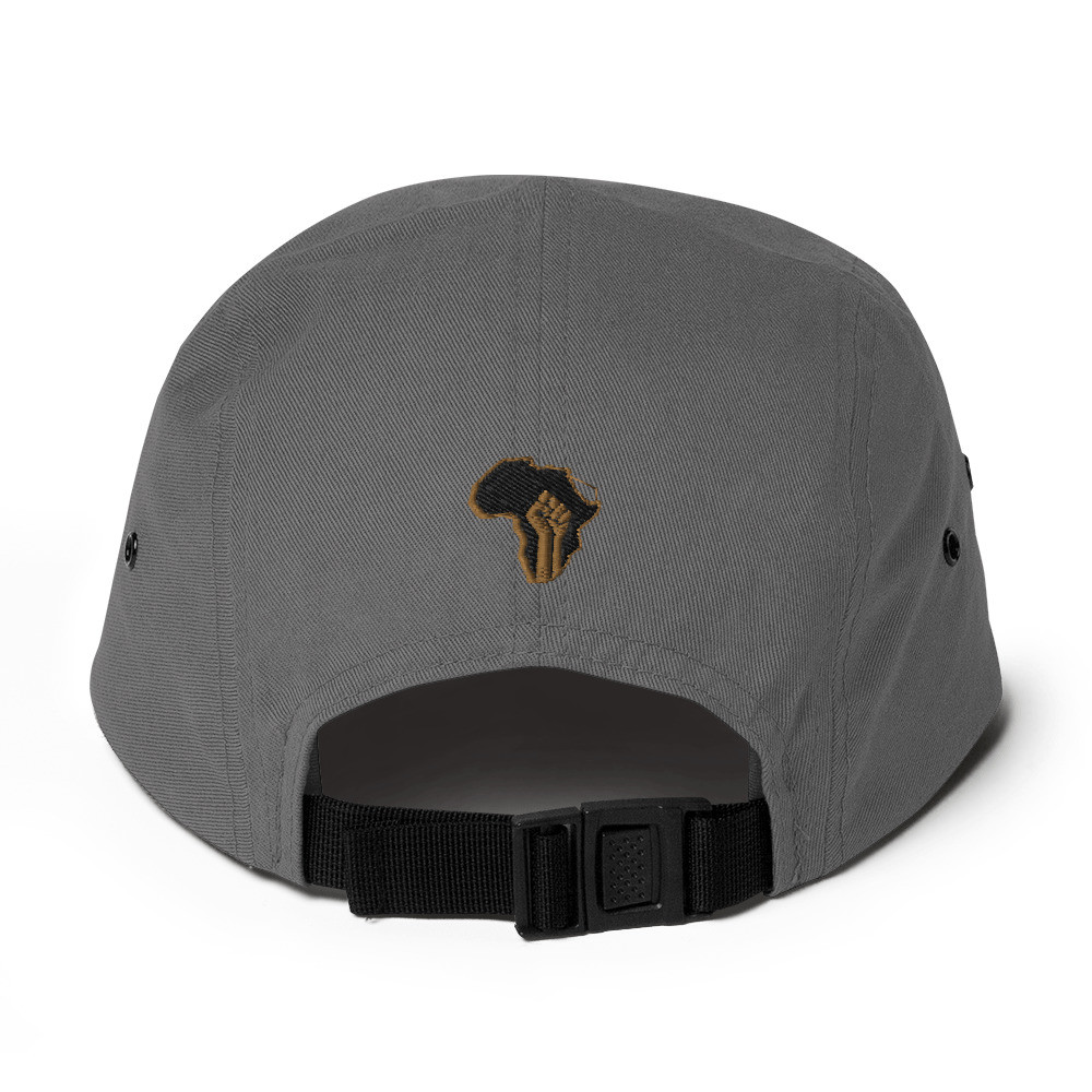 Black Pride - Gold & Wood - Five Panel Embroidered Hat V1