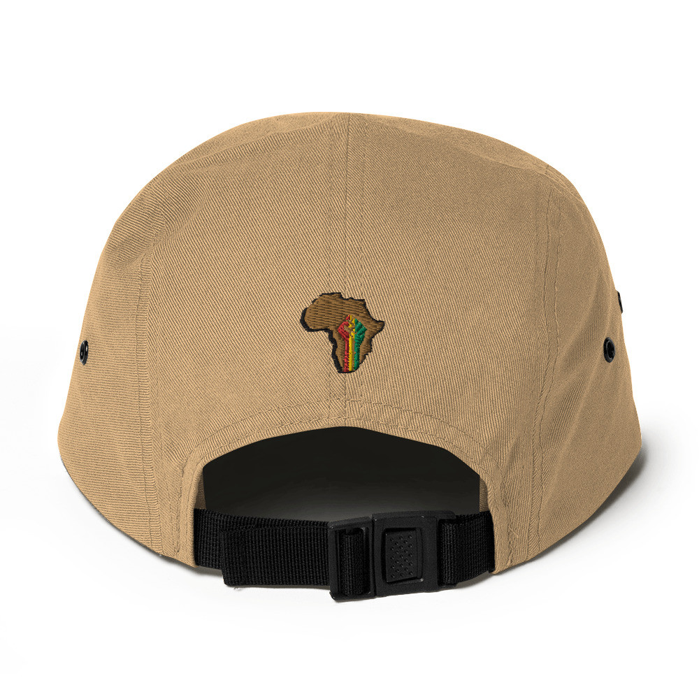 Black Pride - Gold & Wood - Five Panel Embroidered Hat V3