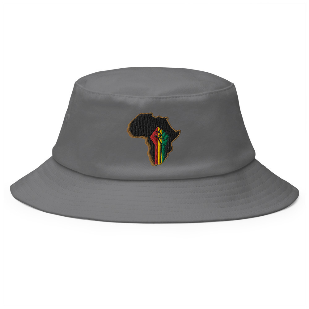 Black Pride - Gold & Wood Embroidered - Old School Bucket Hat - Safari