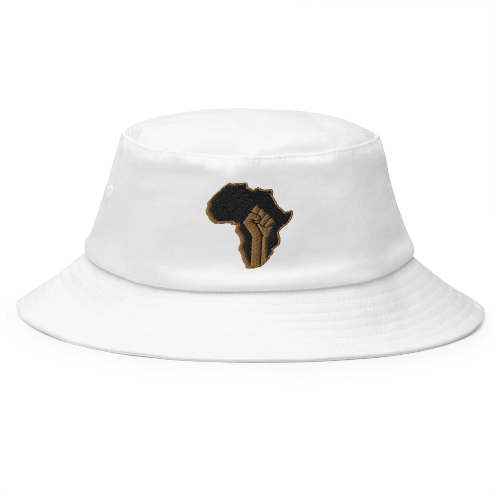 Black Pride - Gold & Wood Embroidered - Old School Bucket Hat - BlkGold
