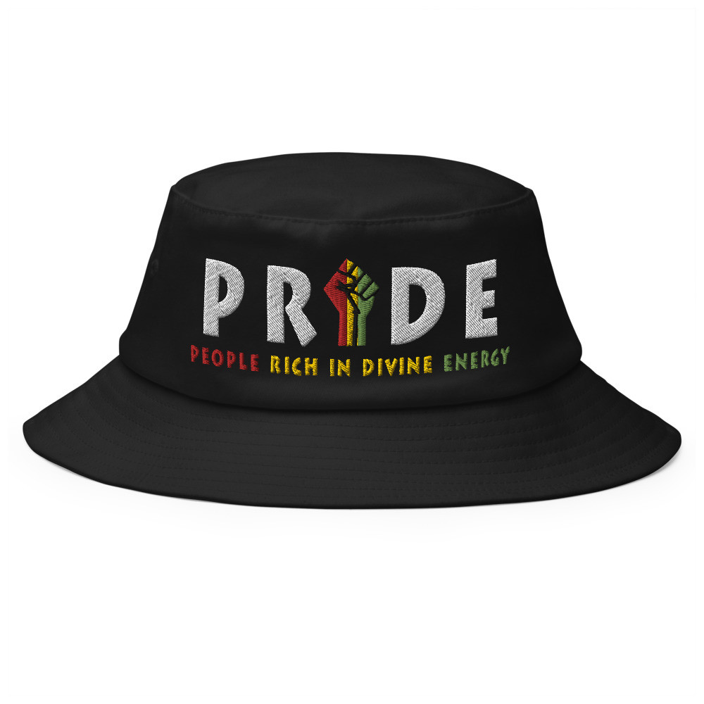 Black Pride - 3D Puff Embroidered - Old School Bucket Hat - SafariWT