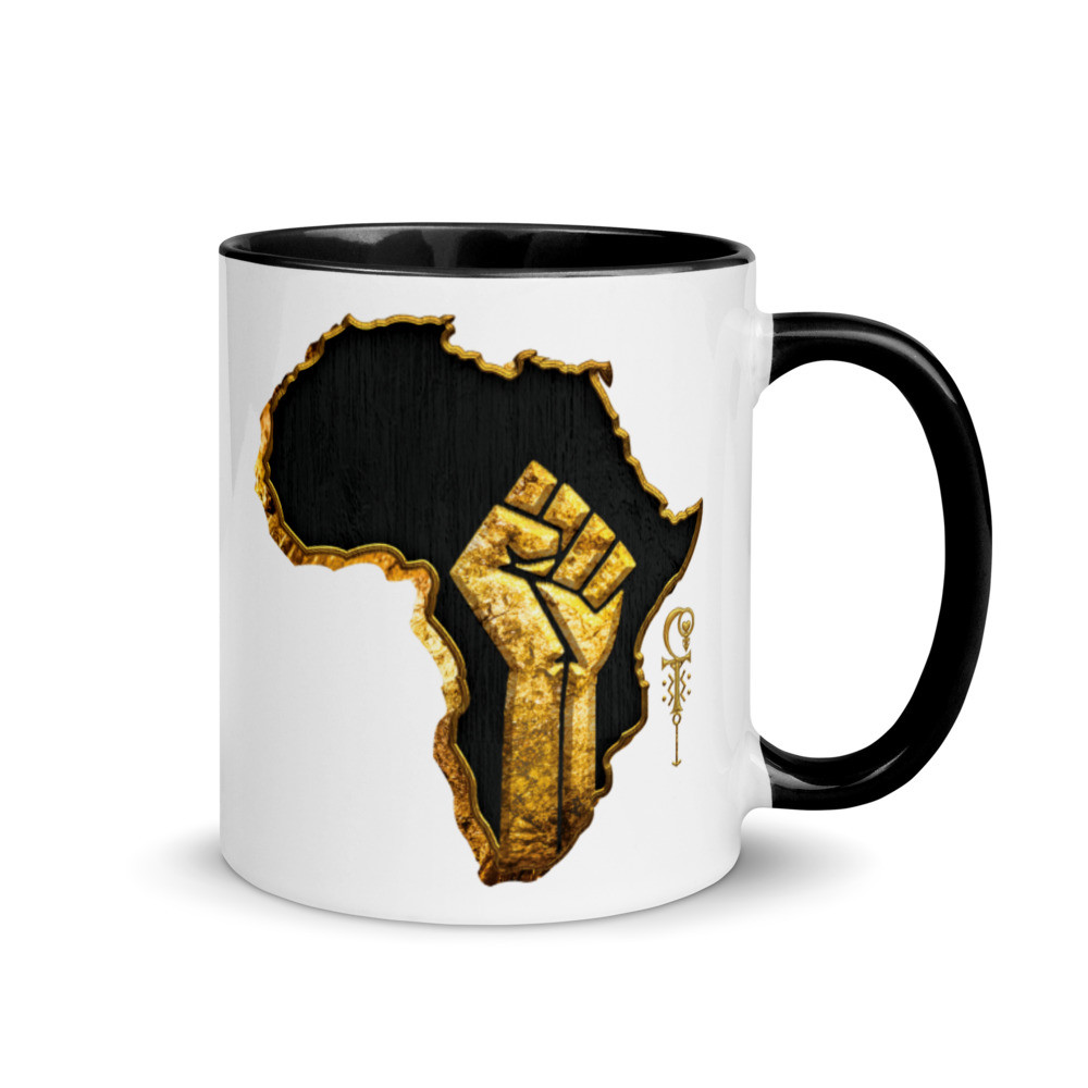 Black Pride - Gold & Wood Mug - V4