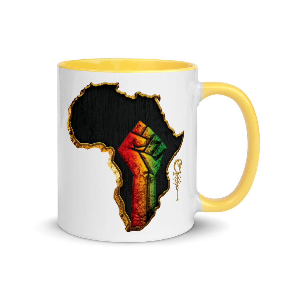 Black Pride - Gold & Wood Mug - V5