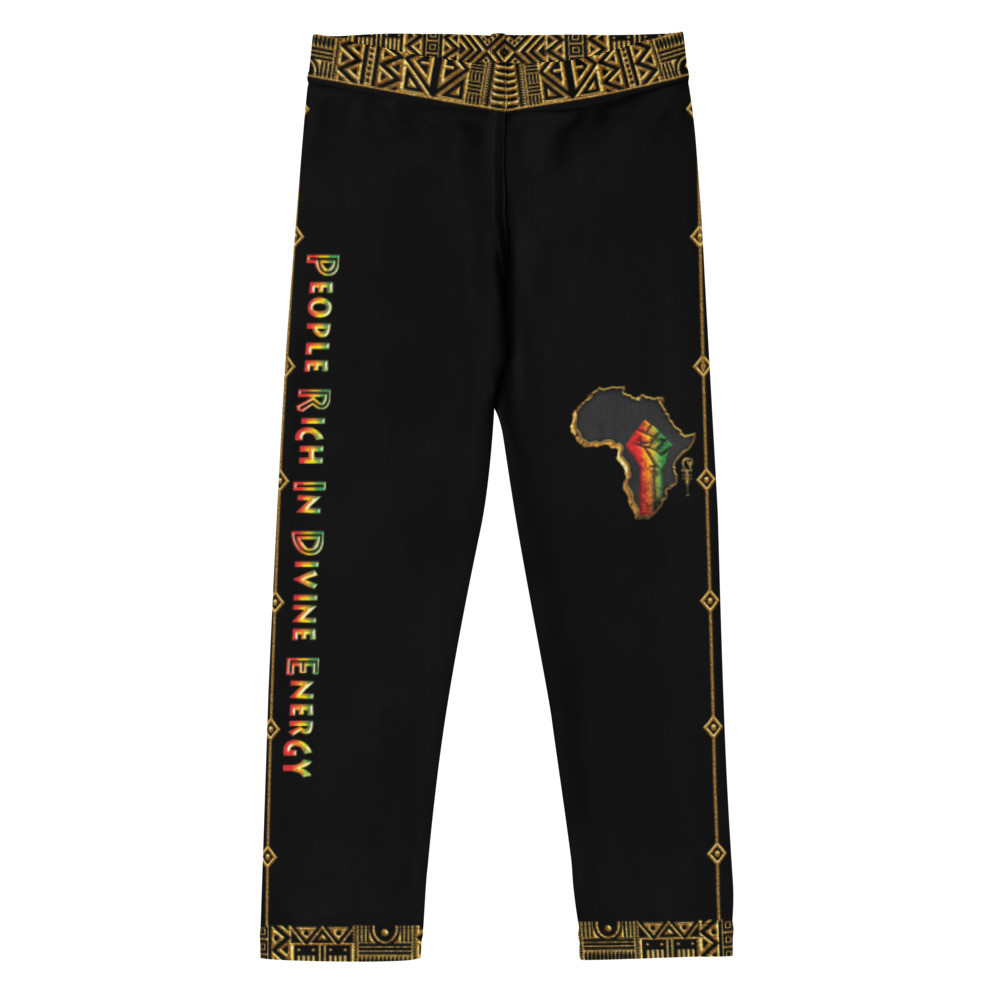Black Pride - Gold & Wood - Girl's Leggings V2