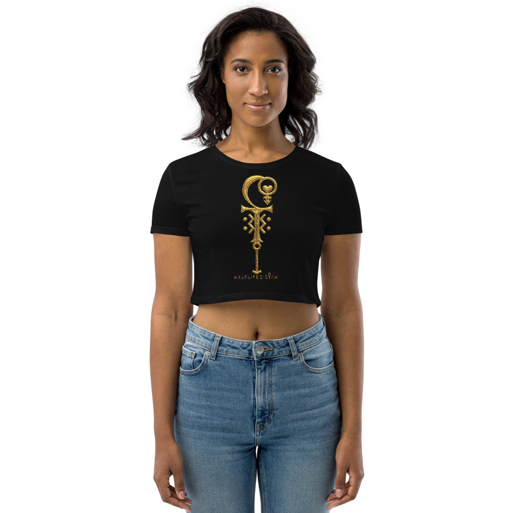 HLS Golden Glyph Unity Symbol - Organic Crop Top