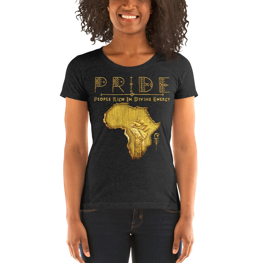 Black Pride - Gold & Wood - Women's Tri-Blend T-Shirt V3