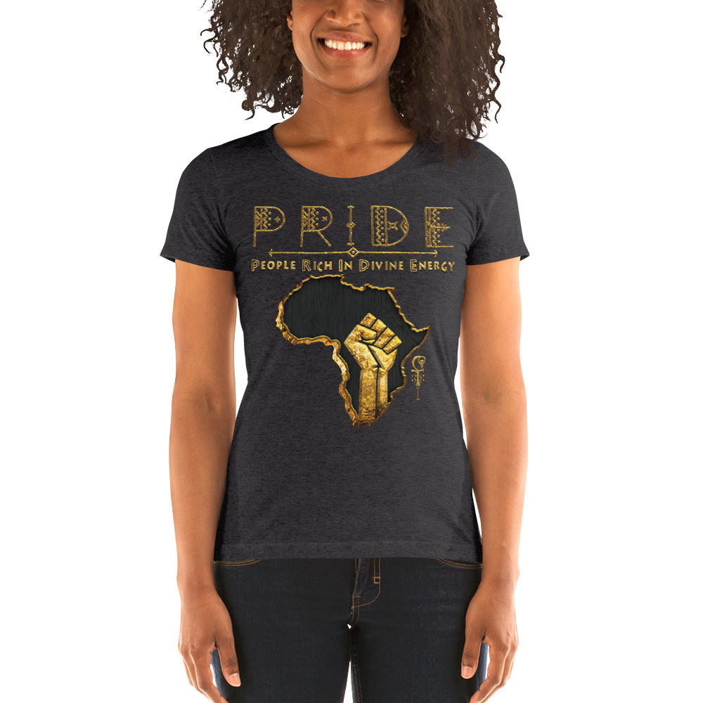 Black Pride - Gold & Wood - Women's Tri-Blend T-Shirt V1