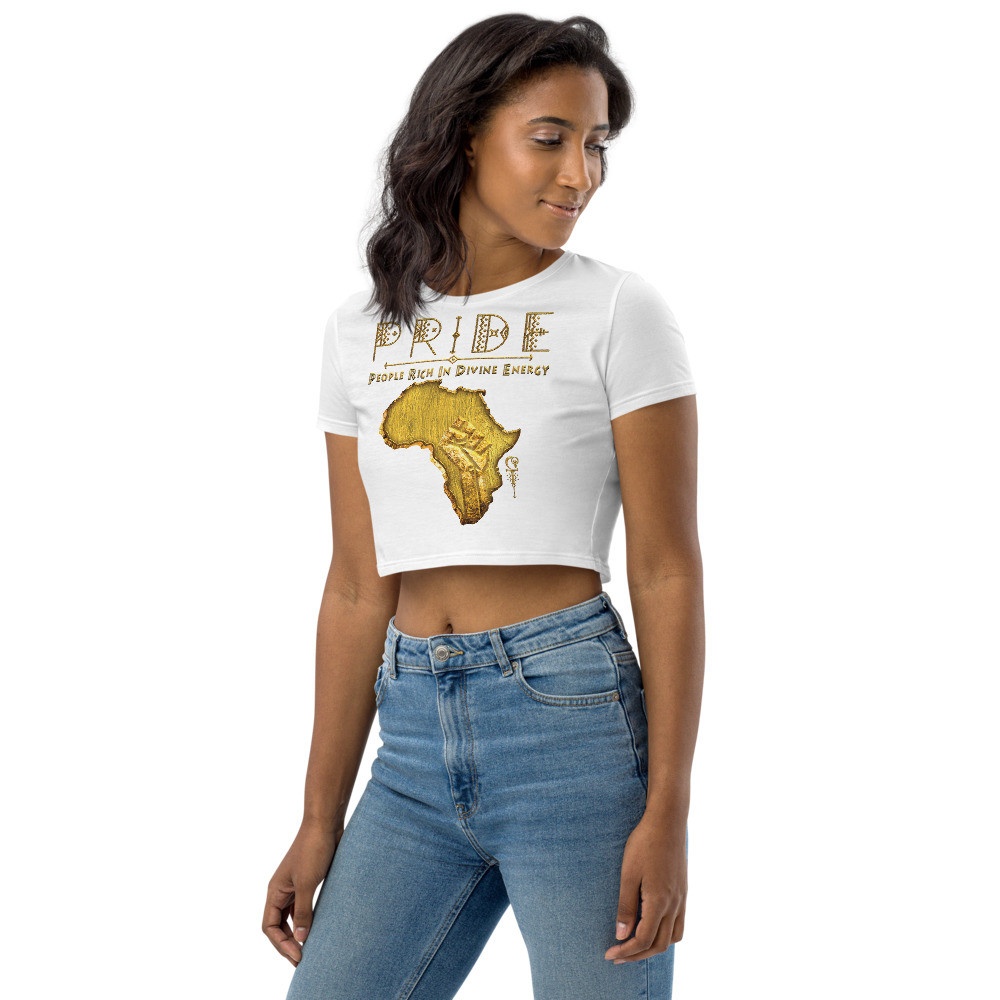 Black Pride - Gold & Wood - Organic Crop Top V4