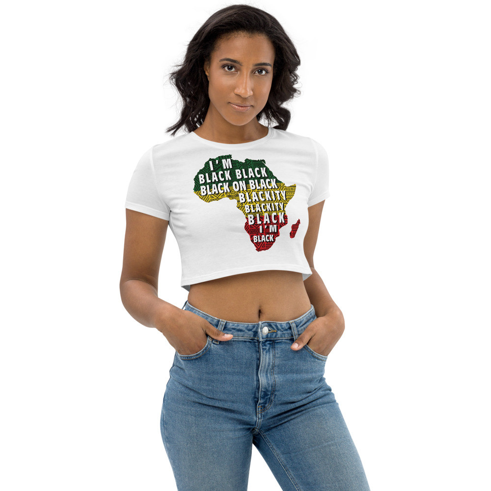 Blackity-BLACK - Organic Crop Top - Safari - V1