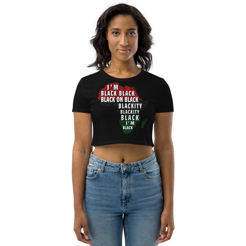 Blackity-BLACK - Organic Crop Top - Safari - V2