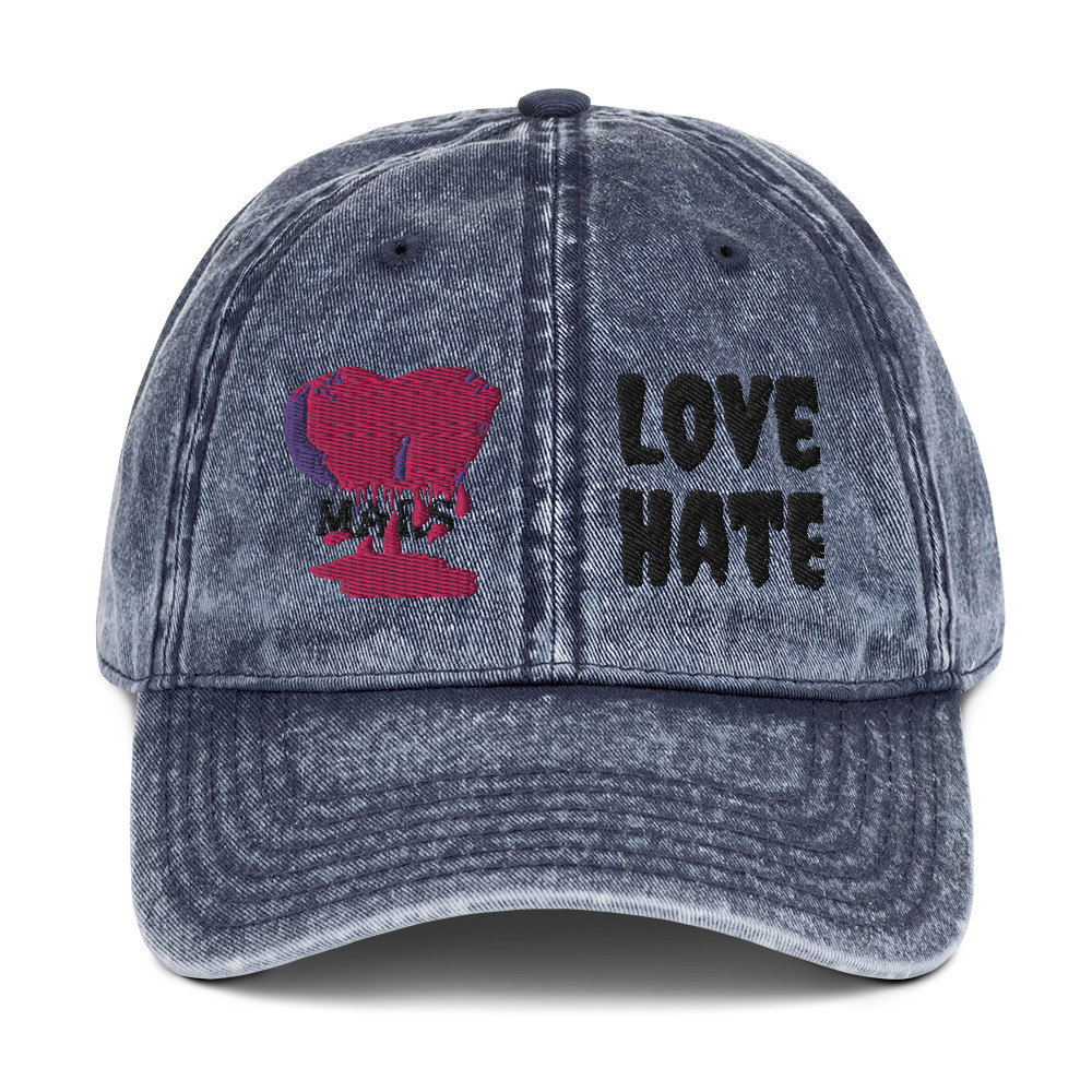 MARS// LOVE HATE Vintage Cotton Twill Cap 