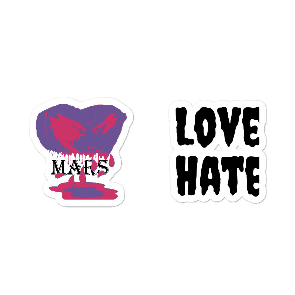  MARS Love/Hate Bubble-free stickers