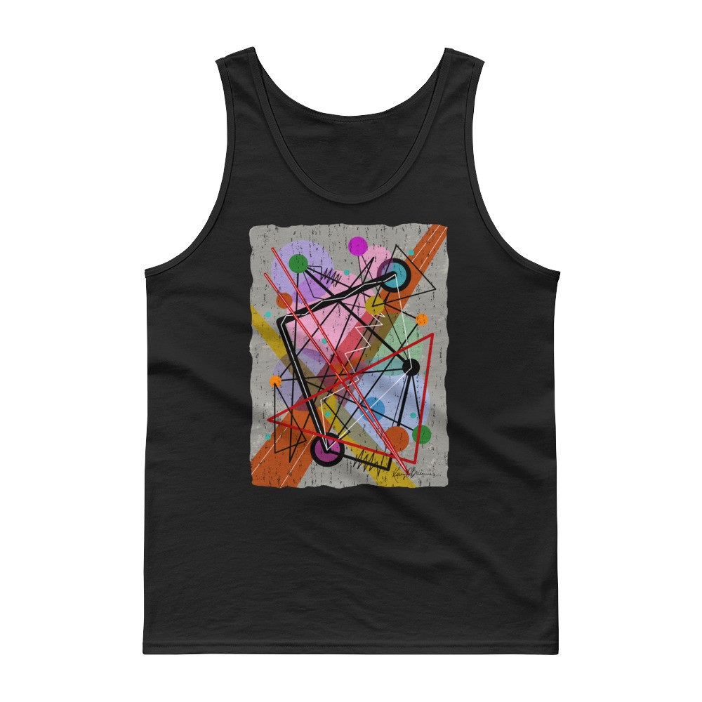 Kandinsky, Mid-Century Modern, Bauhaus Influenced Original Artwork, Graphic Tank Top For Men