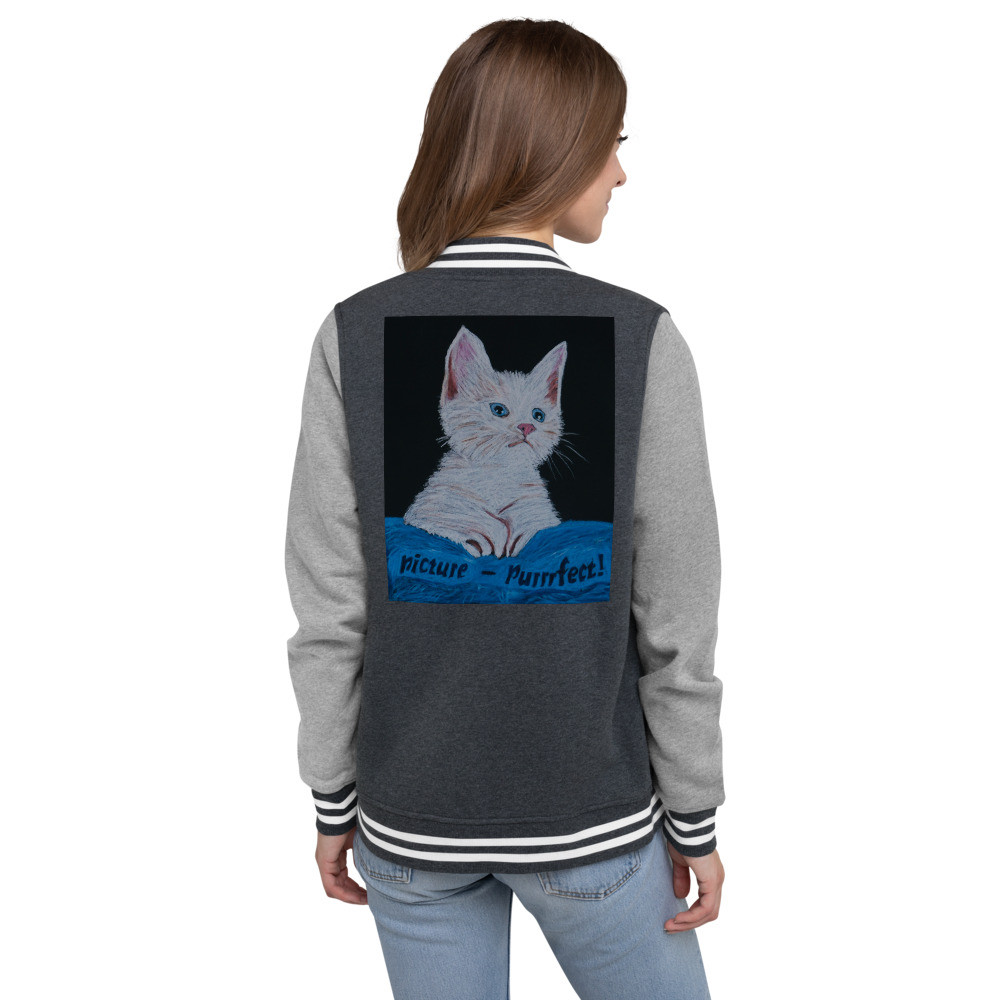 Women's Picture Purrrfect Kitten Letterman Jacket