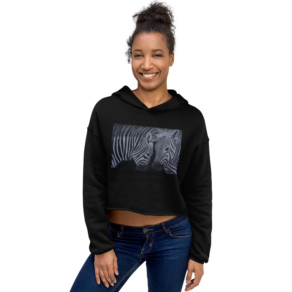 Zebra Love Crop Hoodie