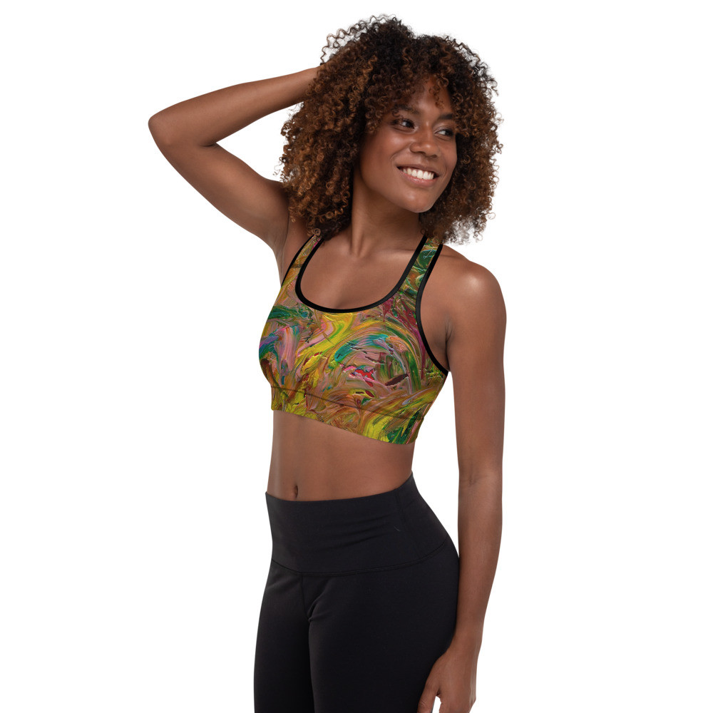 Wooded Springtime Padded Sports Bra